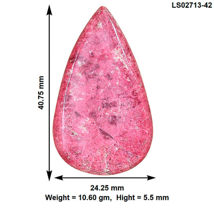Pink Thulite 40.75x24.25x5.5 mm Pear Gemstone LS02713-42