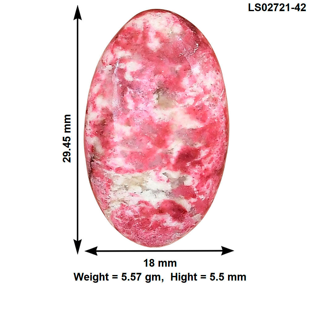 Pink Thulite 29.45x18x5.5 mm Oval Gemstone LS02721-42