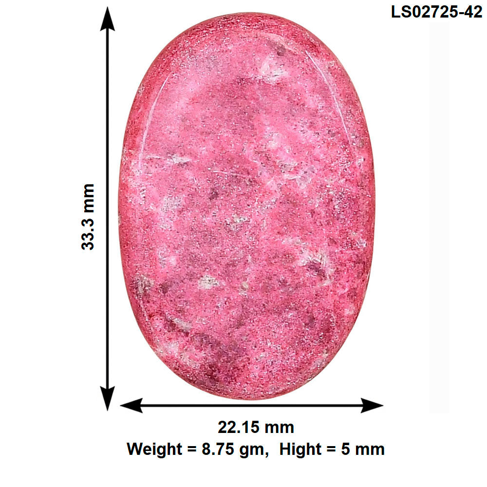 Pink Thulite 33.3x22.15x5 mm Oval Gemstone LS02725-42