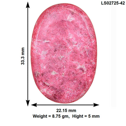 Pink Thulite 33.3x22.15x5 mm Oval Gemstone LS02725-42