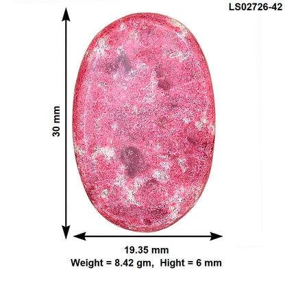 Pink Thulite 30x19.35x6 mm Oval Gemstone LS02726-42