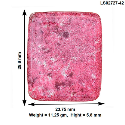 Pink Thulite 28.6x23.75x5.8 mm Baguette Gemstone LS02727-42