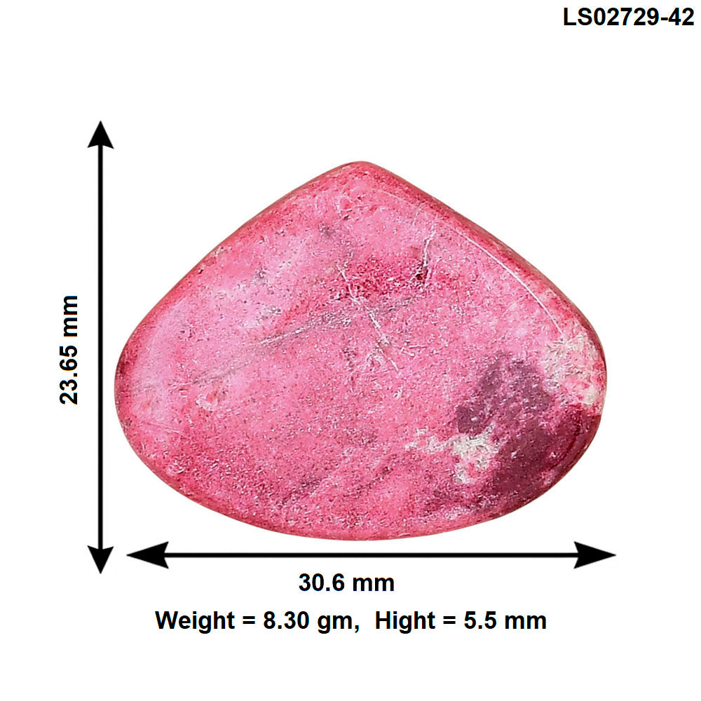 Pink Thulite 30.6x23.65x5.5 mm Heart Gemstone LS02729-42