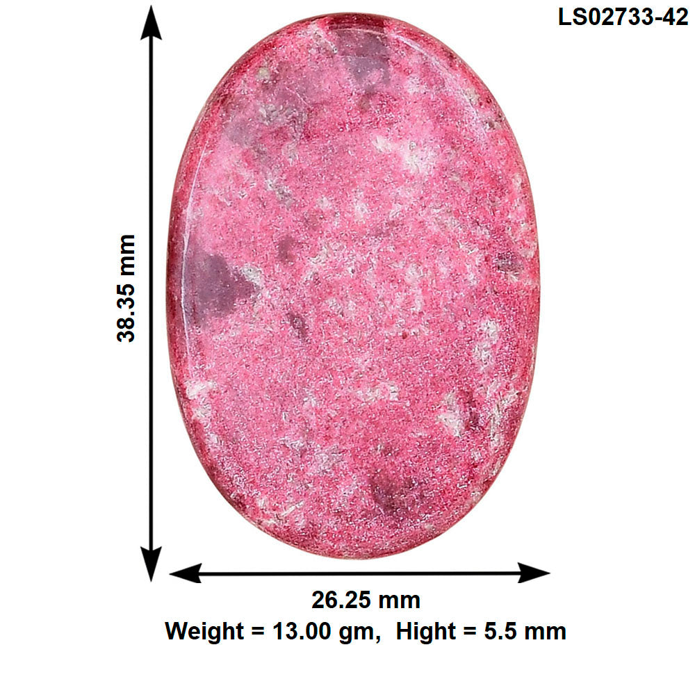 Pink Thulite 38.35x26.25x5.5 mm Oval Gemstone LS02733-42