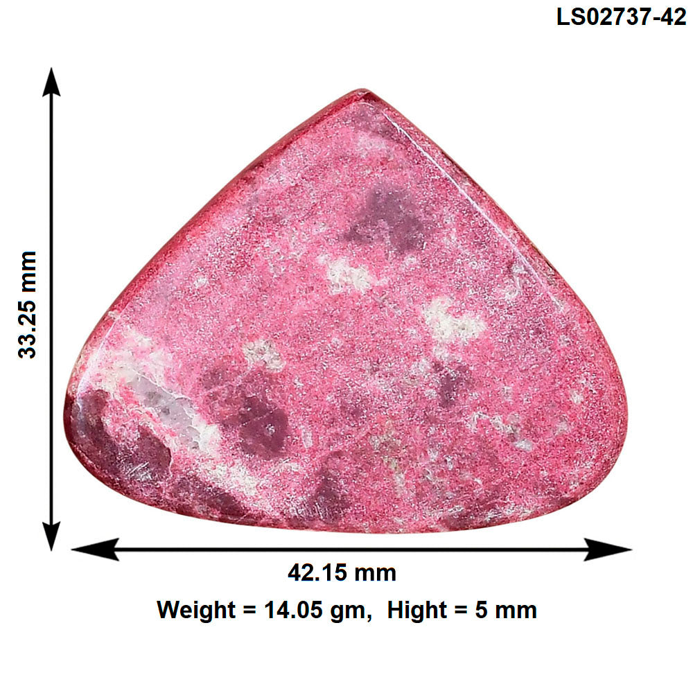 Pink Thulite 42.15x33.25x5 mm Heart Gemstone LS02737-42