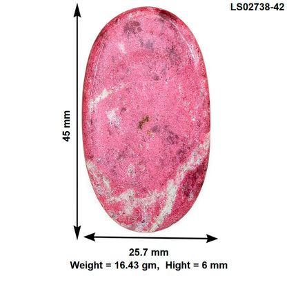 Pink Thulite 45x25.7x6 mm Oval Gemstone LS02738-42