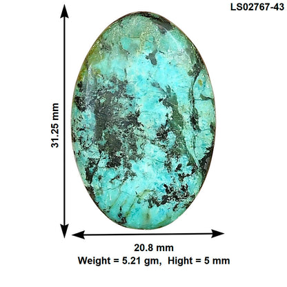 Tibetan Turquoise 31.25x20.8x5 mm Oval Gemstone LS02767-43