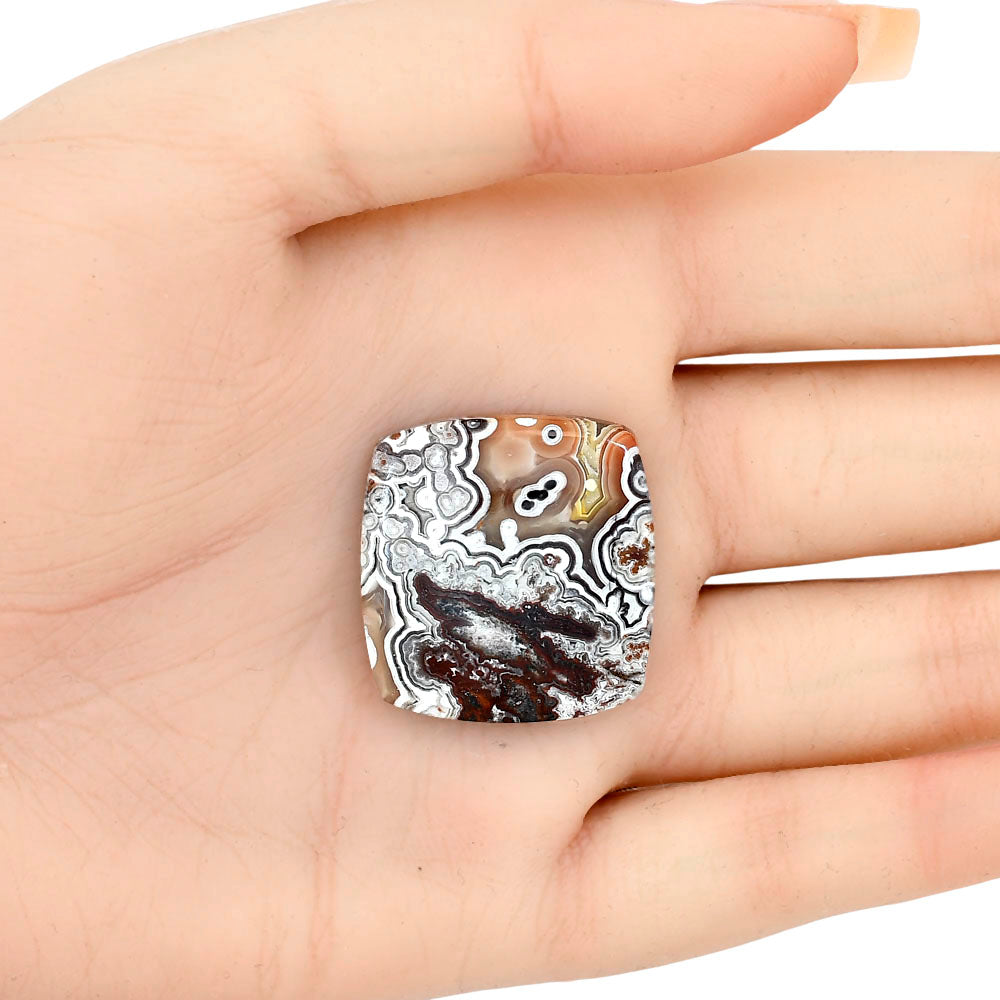 Laguna Lace Agate 27.1x26.1x5.7 mm Baguette Gemstone LS02835-45