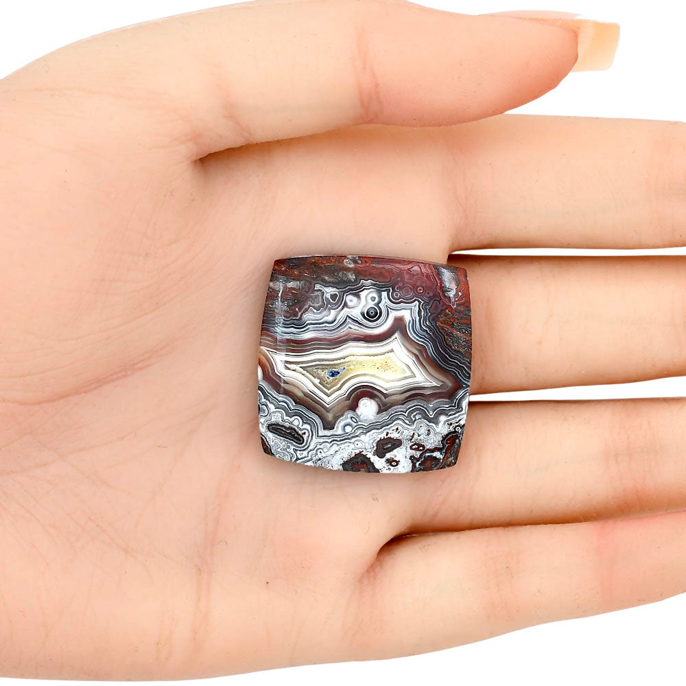 Laguna Lace Agate 28.65x28x5.7 mm Baguette Gemstone LS02839-45