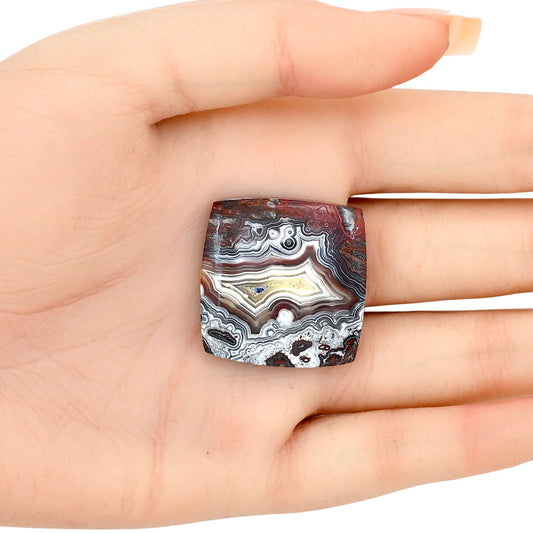 Laguna Lace Agate 28.65x28x5.7 mm Baguette Gemstone LS02839-45