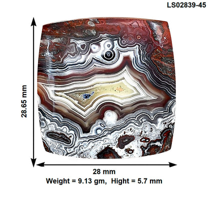 Laguna Lace Agate 28.65x28x5.7 mm Baguette Gemstone LS02839-45