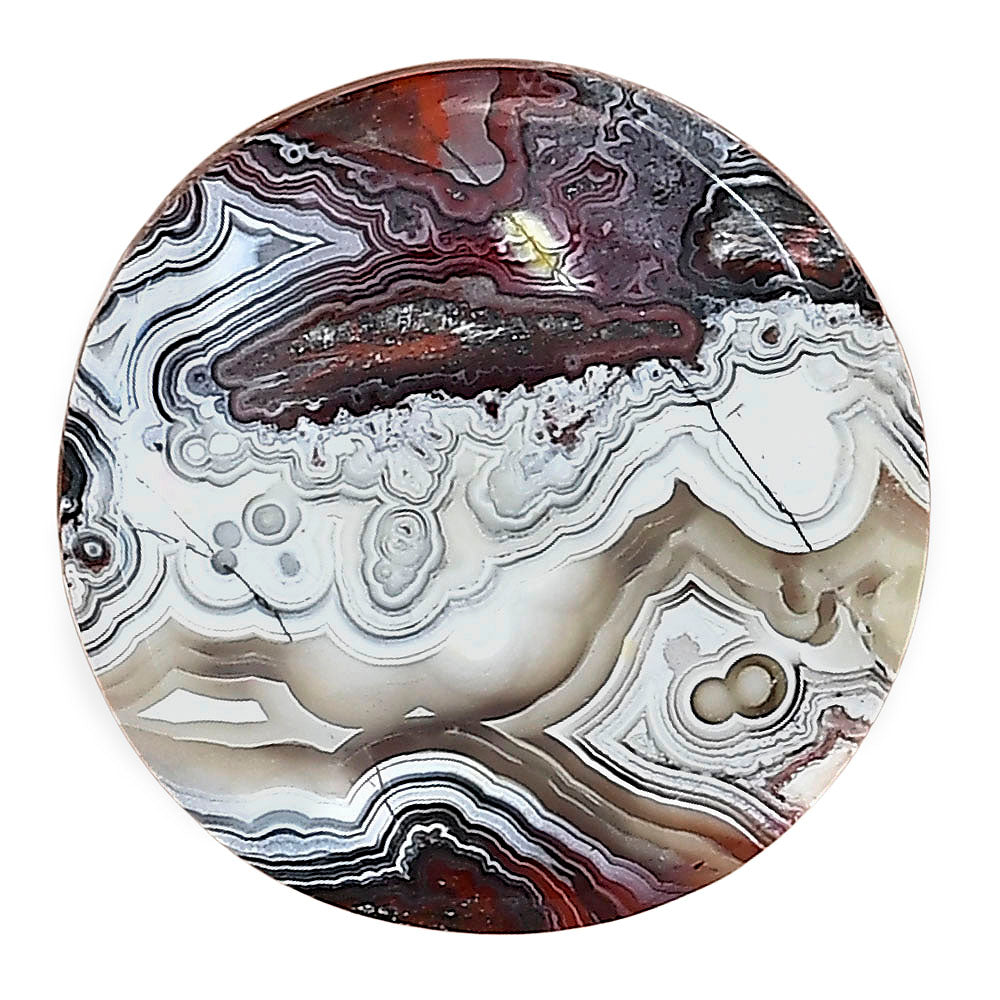 Laguna Lace Agate 25.4x25.4x4.5 mm Round Gemstone LS02840-45