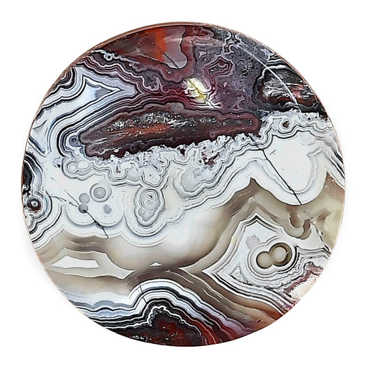 Laguna Lace Agate 25.4x25.4x4.5 mm Round Gemstone LS02840-45