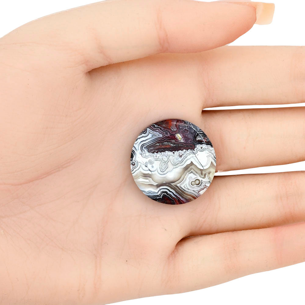 Laguna Lace Agate 25.4x25.4x4.5 mm Round Gemstone LS02840-45