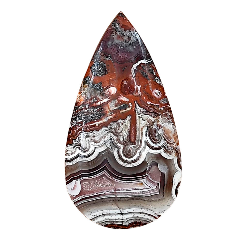 Laguna Lace Agate 34.35x18.55x4.5 mm Pear Gemstone LS02845-45