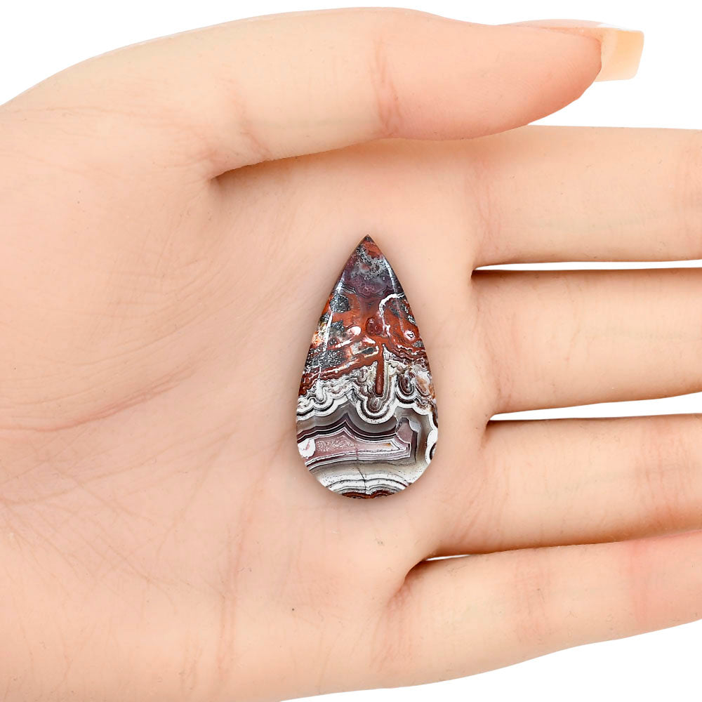 Laguna Lace Agate 34.35x18.55x4.5 mm Pear Gemstone LS02845-45