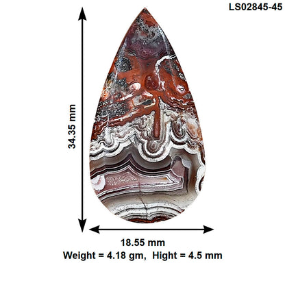 Laguna Lace Agate 34.35x18.55x4.5 mm Pear Gemstone LS02845-45