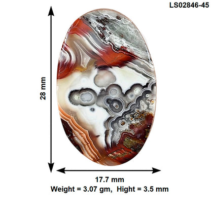 Laguna Lace Agate 28x17.7x3.5 mm Oval Gemstone LS02846-45