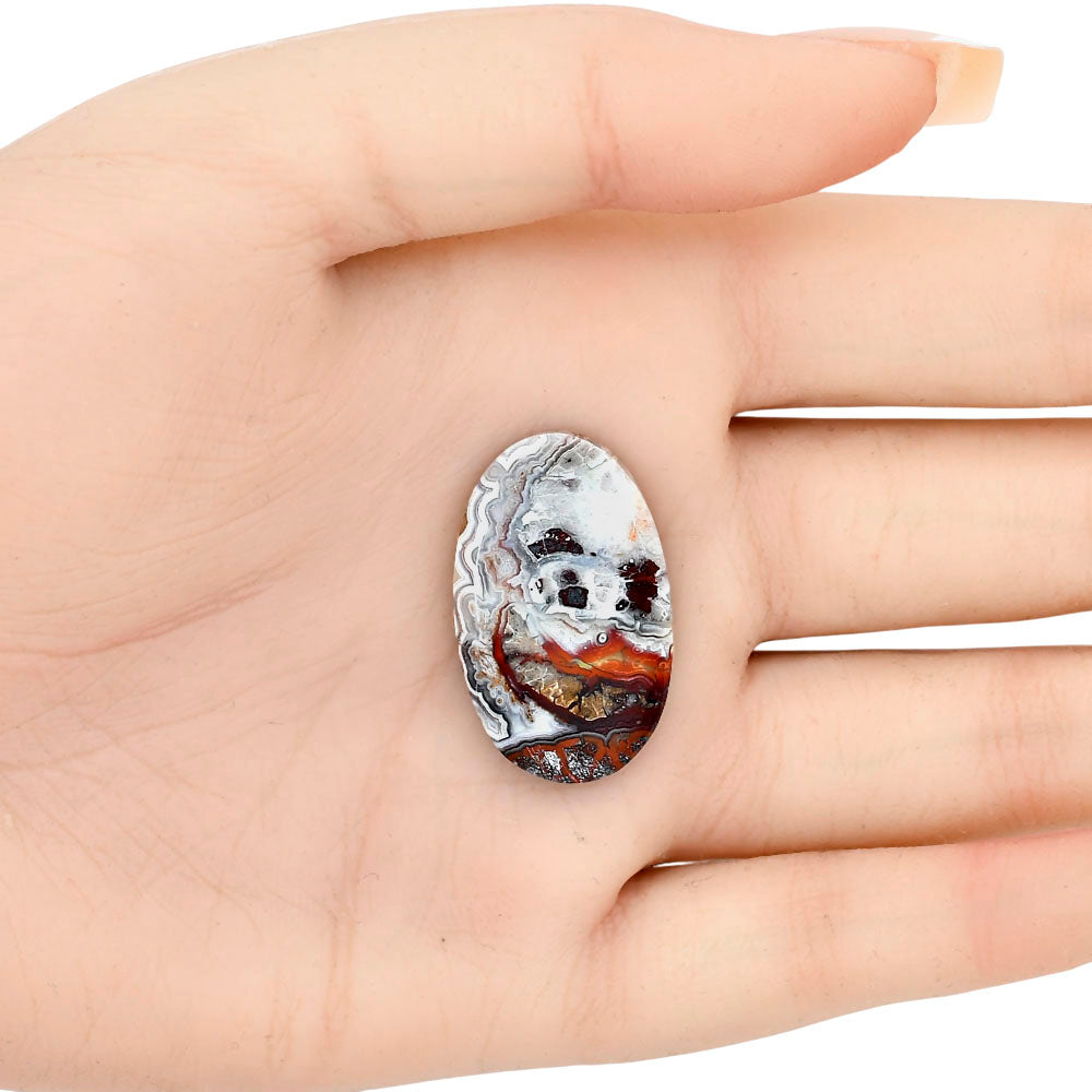 Laguna Lace Agate 29.3x18.2x4.8 mm Oval Gemstone LS02847-45