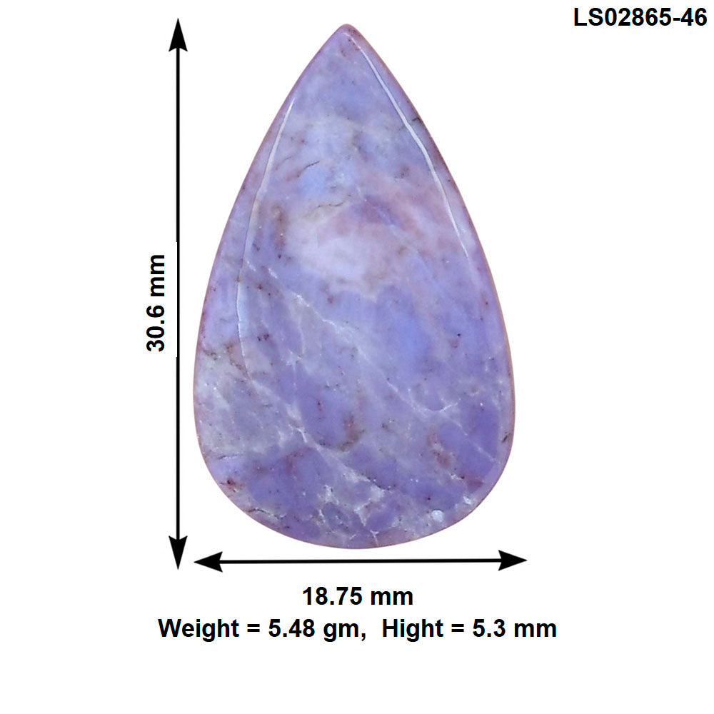 Lavender Jade 30.6x18.75x5.3 mm Pear Gemstone LS02865-46