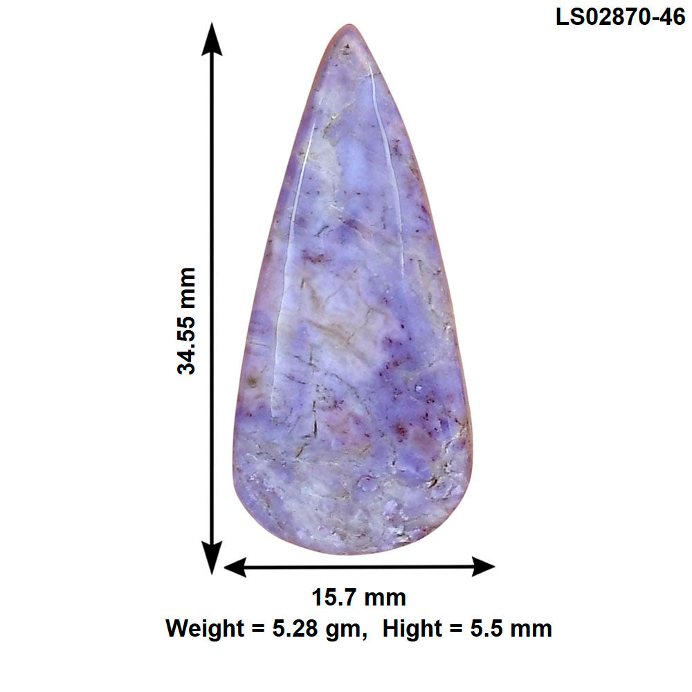 Lavender Jade 34.55x15.7x5.5 mm Pear Gemstone LS02870-46