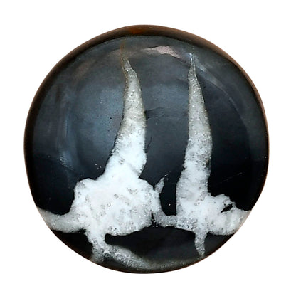 Black Septarian 24.8x24.8x6.5 mm Round Gemstone LS02880-47