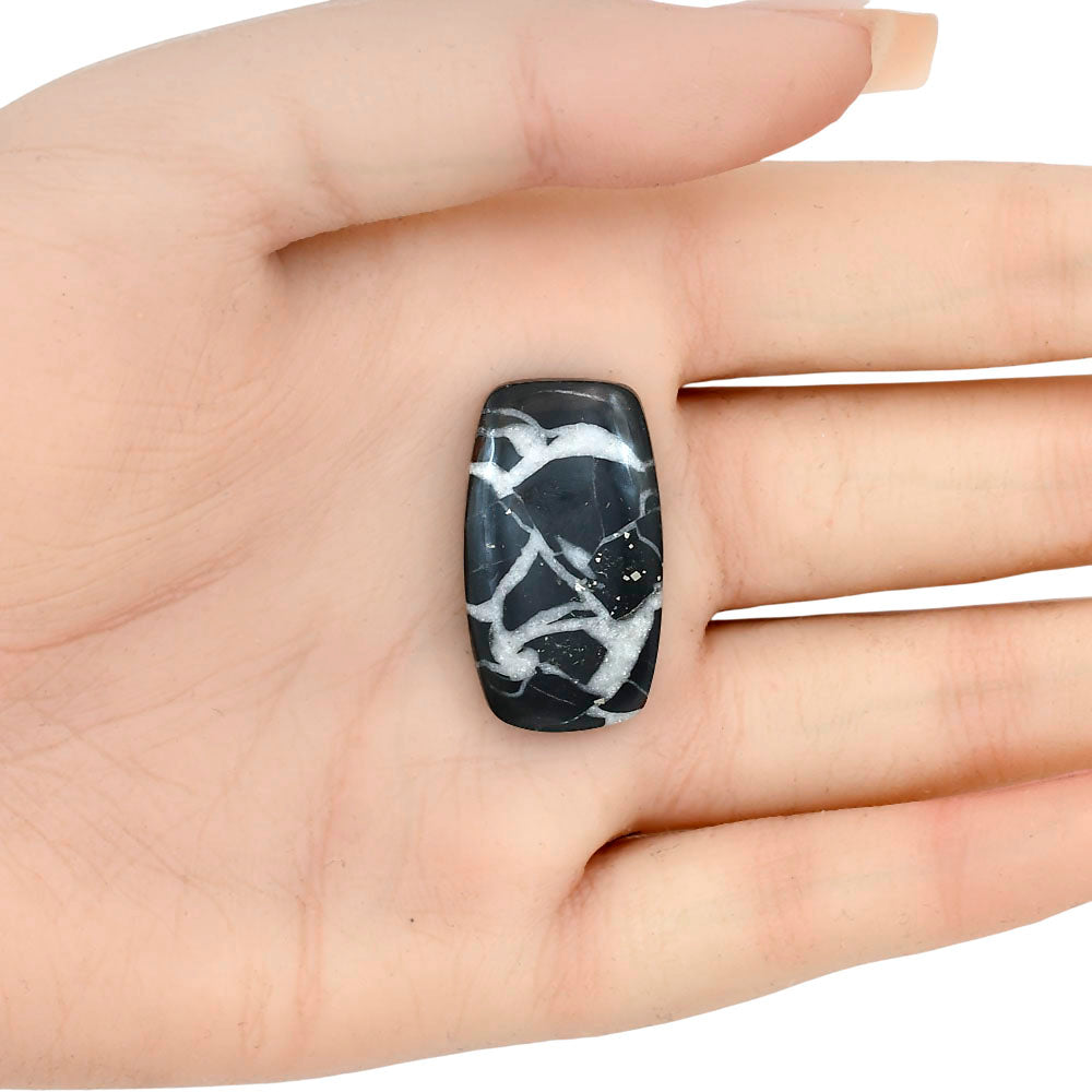 Black Septarian 29.4x17.9x5.5 mm Baguette Gemstone LS02885-47