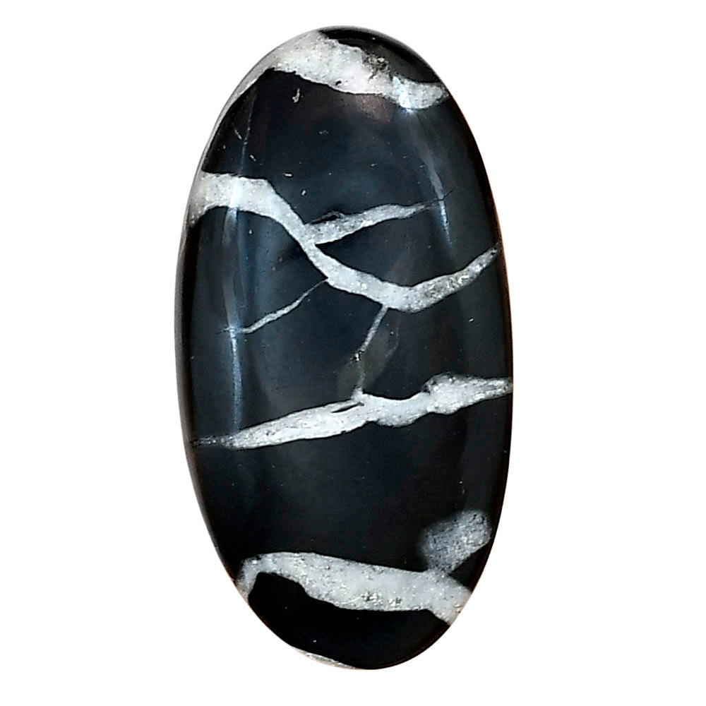 Black Septarian 31.35x16.5x5.7 mm Oval Gemstone LS02887-47