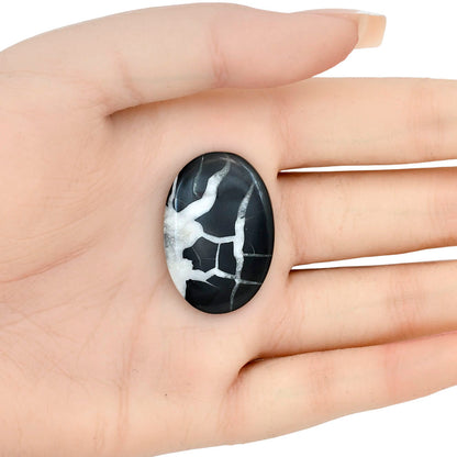 Black Septarian 32.5x22.25x4 mm Oval Gemstone LS02888-47