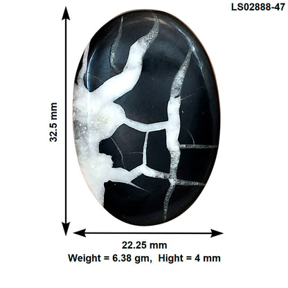 Black Septarian 32.5x22.25x4 mm Oval Gemstone LS02888-47