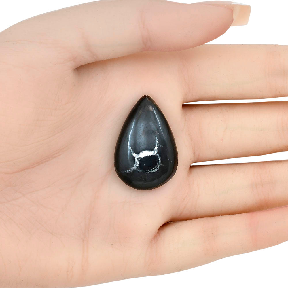 Black Septarian 30.1x20.35x6 mm Pear Gemstone LS02891-47