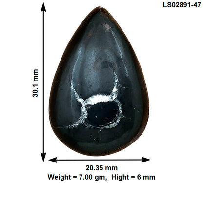 Black Septarian 30.1x20.35x6 mm Pear Gemstone LS02891-47