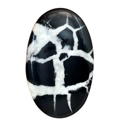Black Septarian 38.42x23.75x5 mm Oval Gemstone LS02898-47