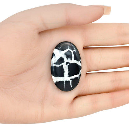 Black Septarian 38.42x23.75x5 mm Oval Gemstone LS02898-47