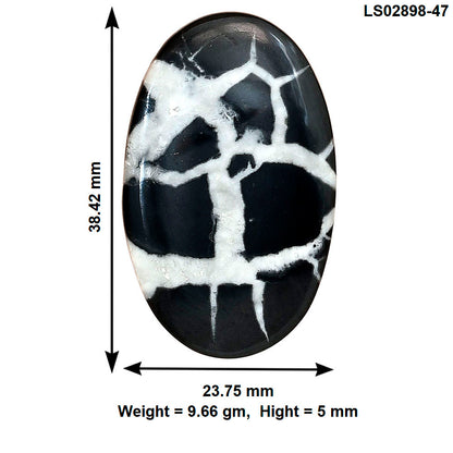 Black Septarian 38.42x23.75x5 mm Oval Gemstone LS02898-47