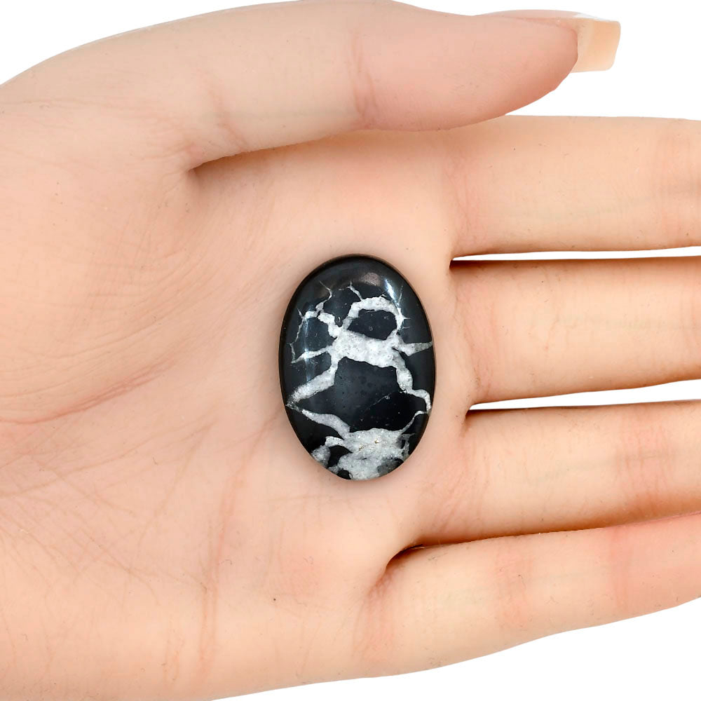 Black Septarian 29.5x20.5x6 mm Oval Gemstone LS02899-47