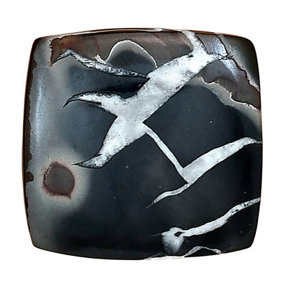 Black Septarian 23.5x22.6x3.5 mm Baguette Gemstone LS02905-47