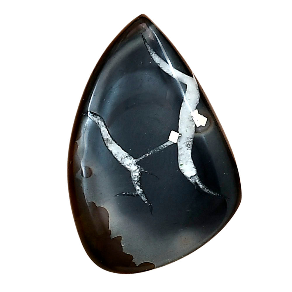 Black Septarian 28x18.6x4.5 mm Fancy Gemstone LS02909-47