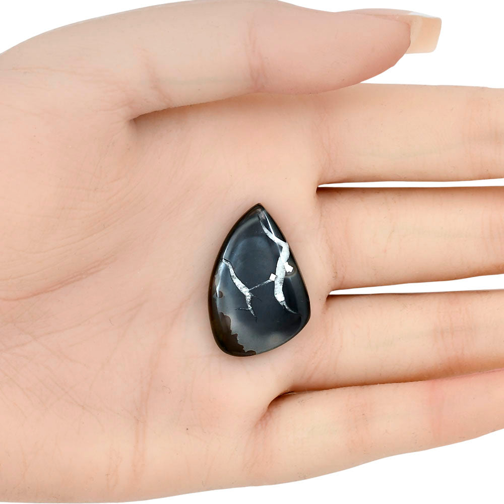 Black Septarian 28x18.6x4.5 mm Fancy Gemstone LS02909-47