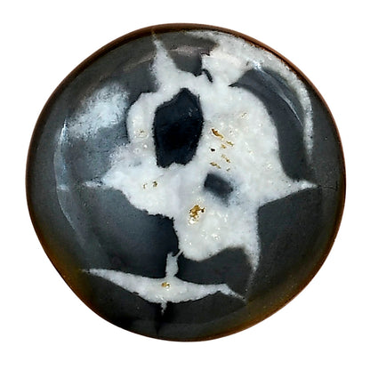 Black Septarian 26.7x26.7x5 mm Round Gemstone LS02912-47