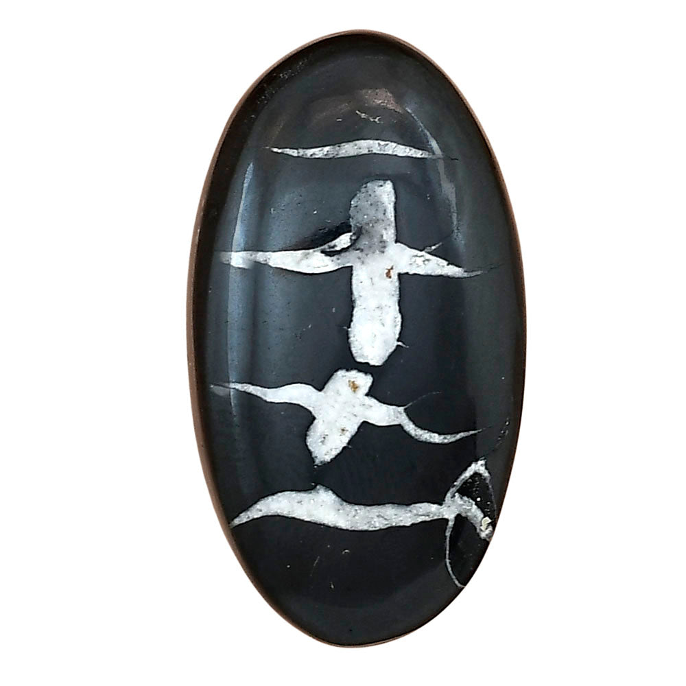Black Septarian 35.1x19.3x6 mm Oval Gemstone LS02918-47