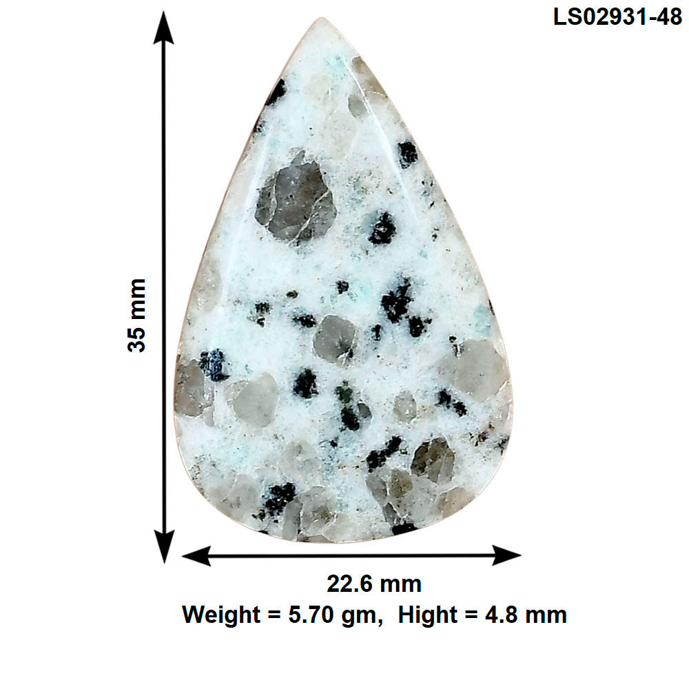 Sesame Jasper 35x22.6x4.8 mm Pear Gemstone LS02931-48
