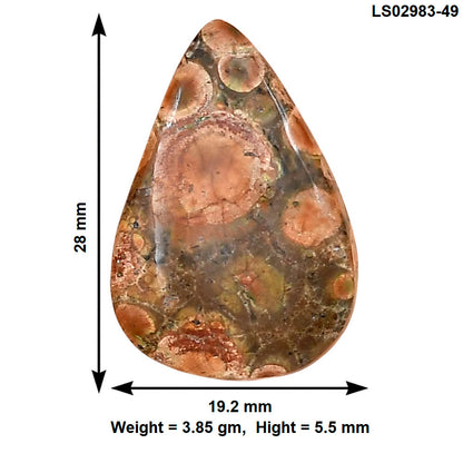 Poppy Jasper 28x19.2x5.5 mm Pear Gemstone LS02983-49