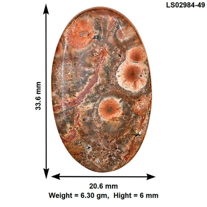 Poppy Jasper 33.6x20.6x6 mm Oval Gemstone LS02984-49