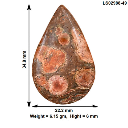 Poppy Jasper 34.8x22.2x6 mm Pear Gemstone LS02988-49
