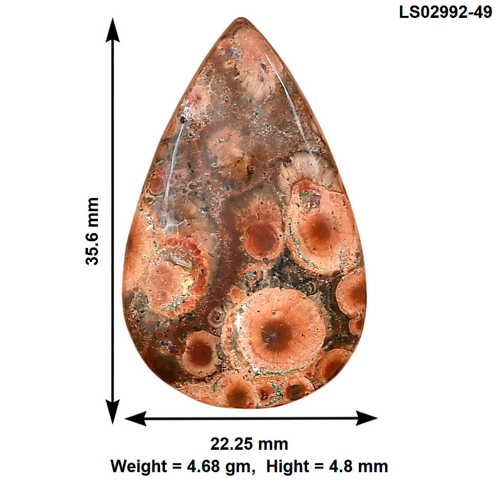 Poppy Jasper 35.6x22.25x4.8 mm Pear Gemstone LS02992-49