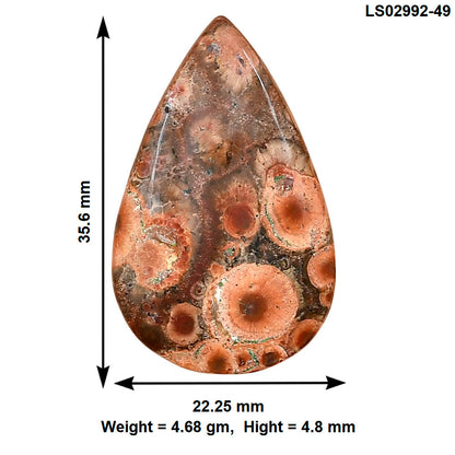 Poppy Jasper 35.6x22.25x4.8 mm Pear Gemstone LS02992-49