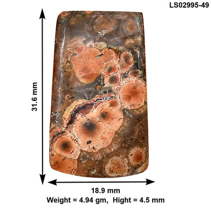 Poppy Jasper 31.6x18.9x4.5 mm Baguette Gemstone LS02995-49