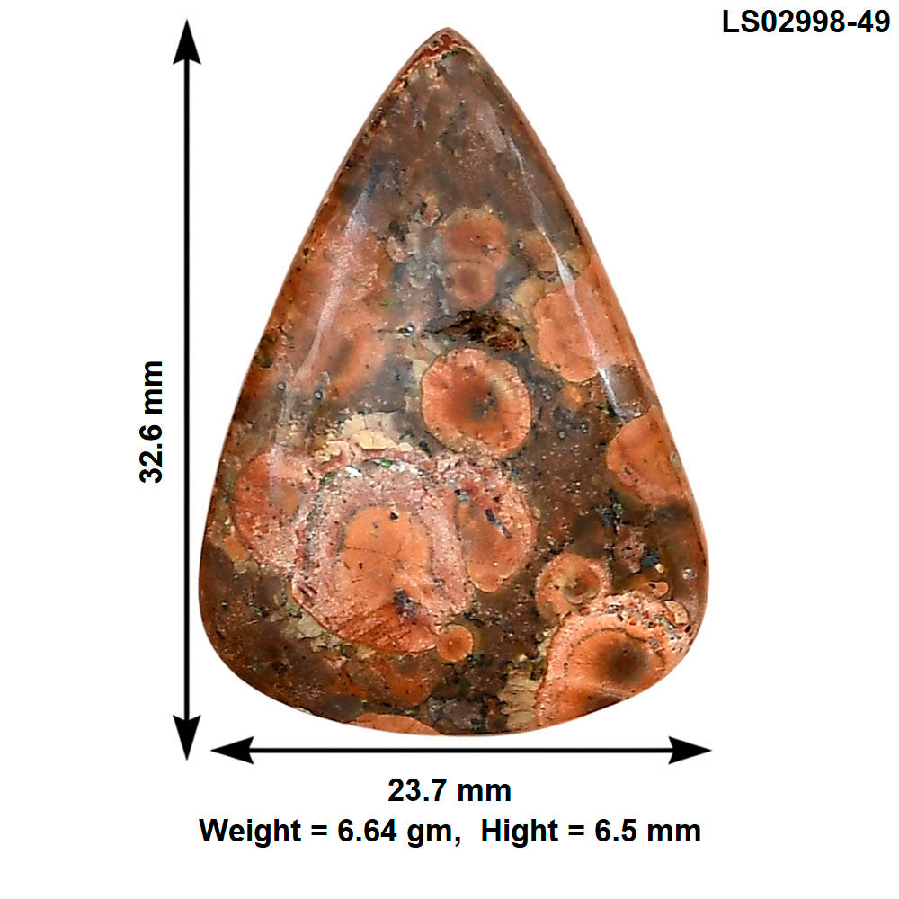 Poppy Jasper 32.6x23.7x6.5 mm Pear Gemstone LS02998-49