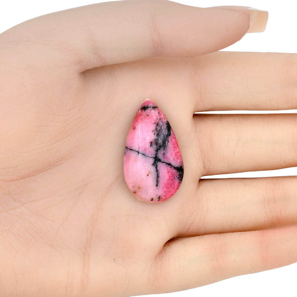 Rhodonite 31.18x18.33x6.3 mm Pear Gemstone LS03025-50